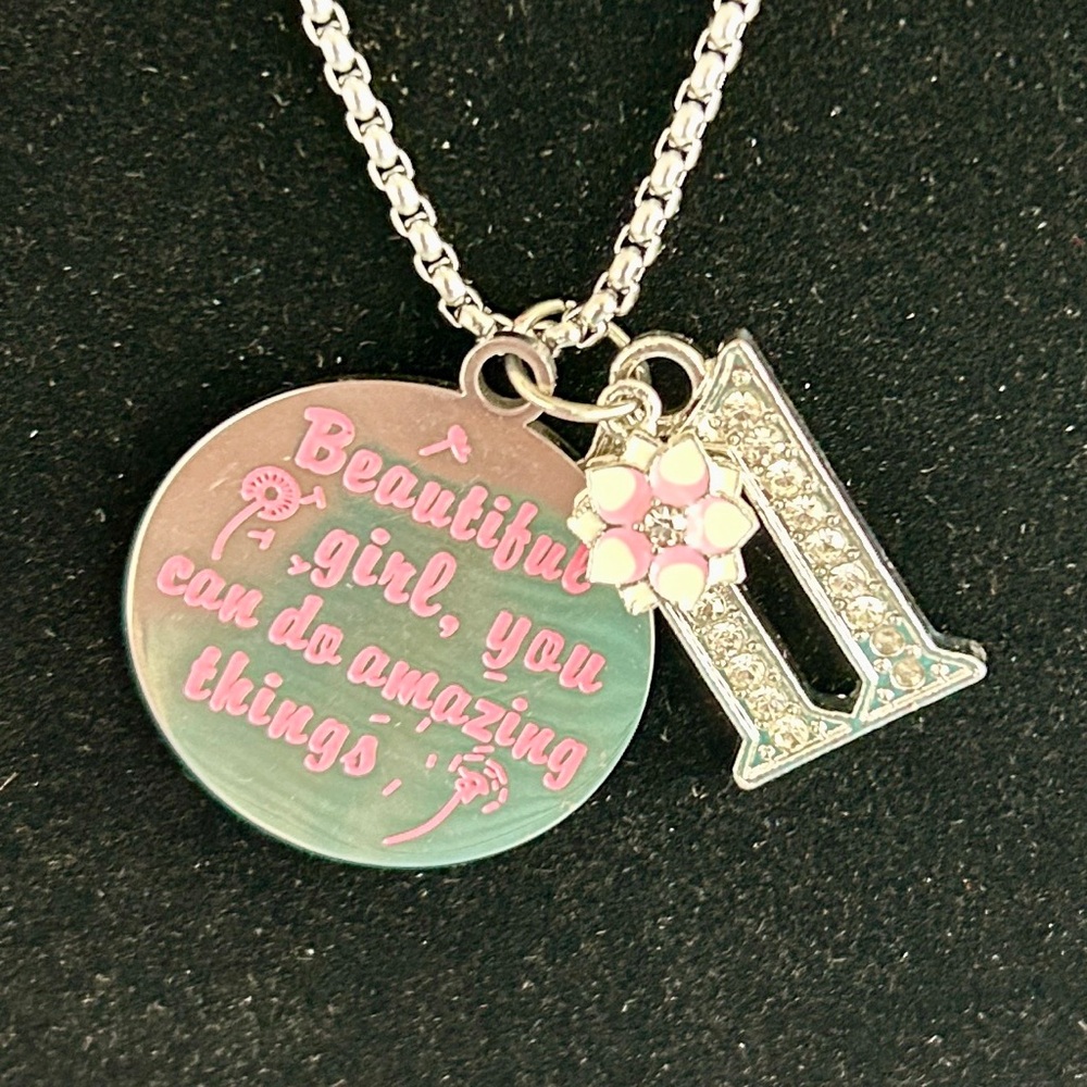23" Necklace Multi Layered Charm Happy 11th Birthday Cherry Blossom Dandelion